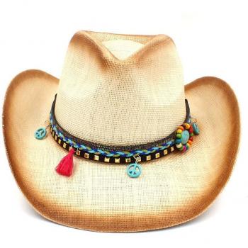 Sombrero Hecho a Mano en Tejido de Paja, Talla 58CM
