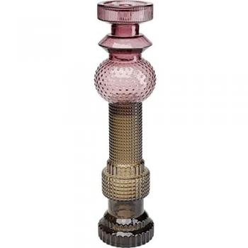 Candelabro Duo Marvelous, altezza 49 cm, vetro viola/grigio