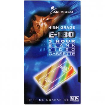 E‑180 VHS Leerkassette von Mr. Video – 3 Stunden