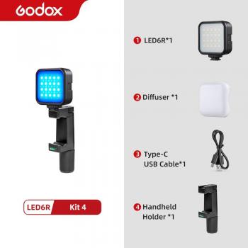 Godox 6R RGB LED Light for Vlog with 13 FX Effects and 1800mAh Battery