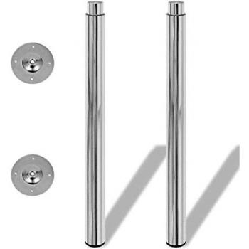VidaXL 2 pcs Telescopic Table Legs Chrome 710 mm-1100 mm