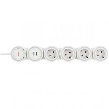 Prise multiple Deltaco 4 prises et 2 USB A