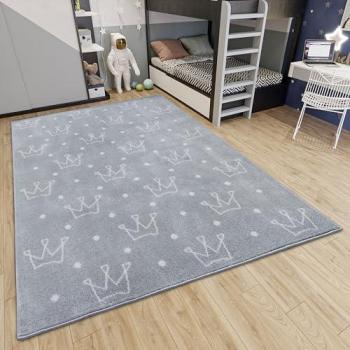HANSE Home Kinderteppich Abenteuer Kronen, rechteckig, 7 mm Höhe, weicher Spielteppich für Kinderzimmer