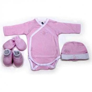 Nombre del set neonato: Set Neonato 4 Pezzi Interlock Ref.711 Liso Rosa Taglia 0