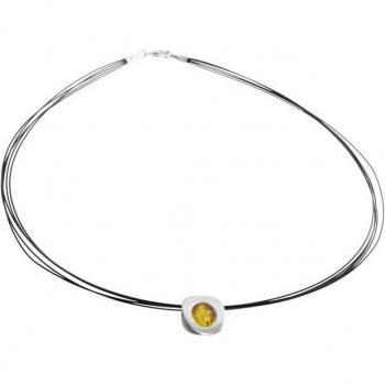 OSTSEE-SCHMUCK Kette Gleiter-Rabea mit Bernsteinanhänger