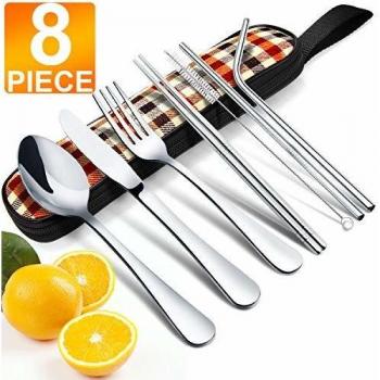 EcoTravel Silverware Trio Plus Chopsticks