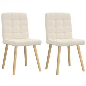 Sillas ergonómicas de comedor Lino/Crema, 2 piezas