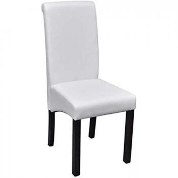 Sillas de Salón Blancas de Cuero Sintético y Patas de Madera vidaXL