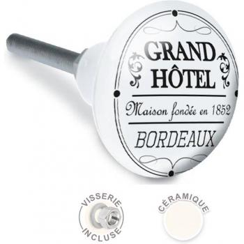 Puxador de Cerámica 'Gran Hotel' en Colores Negro y Blanco 65x35 mm