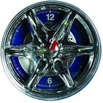 Horloge murale avec LED bleue et jante en plastique