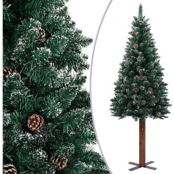 Sapin de Noël en bois véritable 150 cm avec neige blanche