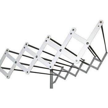 Tendedero Extensible Sauvic 140 cm con Fleje de Acero Plástico y 10 varillas de aluminio