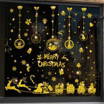 2022 Cute Snowman and Christmas Tree Wall Decor Stickers