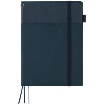 KOKUYO B5 Systemic Ring Cover, Navy Faux Leather – 40 Sheets