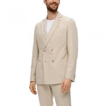 S.Oliver BLACK LABEL Sakko s.O PURE: Doppelreihiges Sakko im Leinen-Look Teilungsnähte