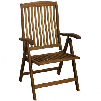 Garden Pleasure 980070 Hochlehner Boston – Naturgeölter, 5‑fach verstellbarer Eukalyptus‑Sitz für den Außenbereich