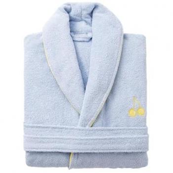 Albornoz Blu Cotone 100% 380gsm Ciliegia Gialla Benetton M/L