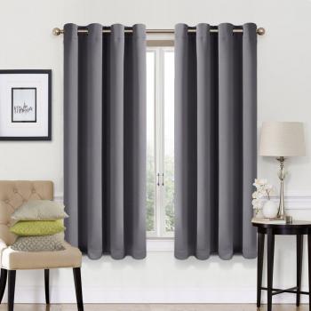 Dark Grey Thermal Curtain Duo – 66×54” – Nursery & Living Space