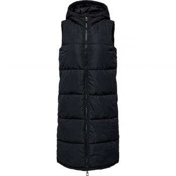 Chaleco ONLY Alina Largo con Capucha para Mujer en Negro