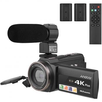 Ensemble vidéo Andoer 4K/60FPS avec 2 piles et écran tactile 3 pouces