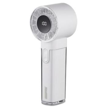 TravelCool USB Mini Fan – 2 Speeds, 4‑Hr Run Time, Off‑White
