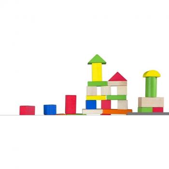 WOOMAX Juego de construcción madera, Bloques, para niños, 100 piezas, +18 meses, Madera 100% sostenible y biodegradable