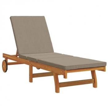 Solid Acacia Sun Recliner – Brown, 63 × 199 × 85 cm – vidaXL