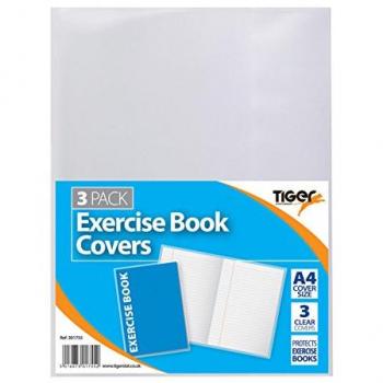 Trio of Transparent A4 Cover Sheets for Exercise Books