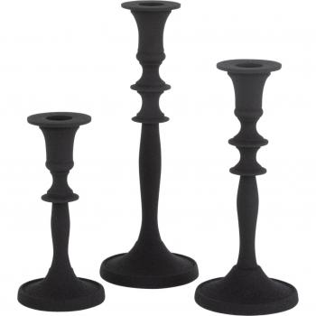 Icka Trio Bougeoirs Alumine Noir – Ensemble