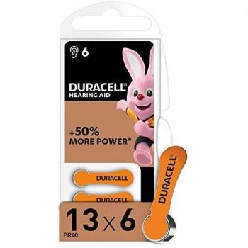 Piles Duracell Zinc-Air type 13, 6 pièces