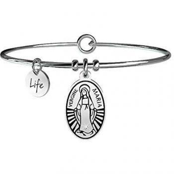 Bracciale Maria Vergine in acciaio e cristalli