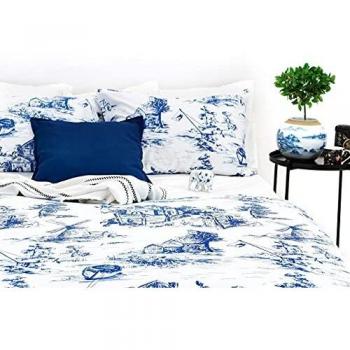 Toile De Jouy Blue Double Duvet Cover Set