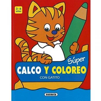 Súper calco y coloreo con gatito.