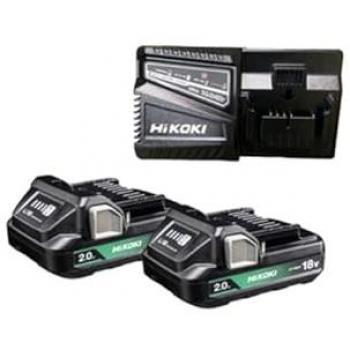 Ensemble 2 Batteries 18 V 2 Ah BSL 1820M + Chargeur HIKOKI UC18YFSLWFZ