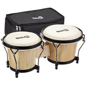 RJ-100300 7 and 8 Bongo Set with Padded Bag and Tuning Wrench Natural