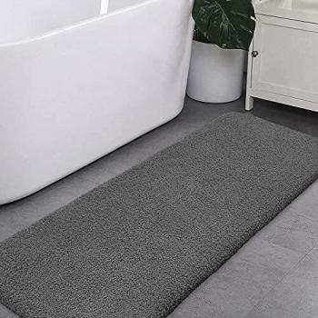 VANZAVANZU Non Slip Bath Mat Extra Large Bathroom Runner Rug Thickened Bath Rug for Bathroom Absorbent Ultra Soft Bedside Rug Fluffy Microfiber Carpet Runner Floor Mat
