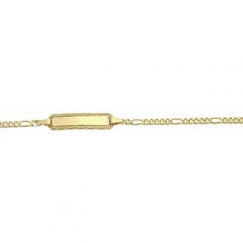Adélia 585 Gold Figaro Armband für Frauen – 14 cm Gelbgold