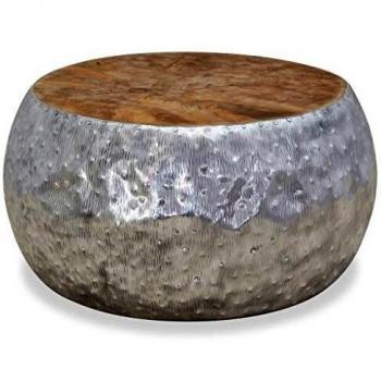 Aluminium Teak Low Table 60x60x30 cm