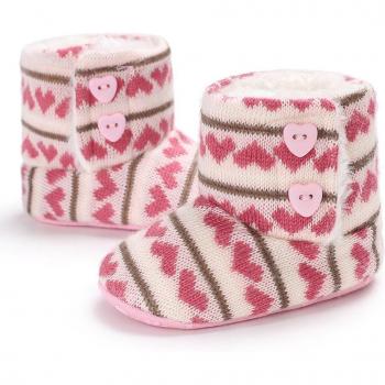 Zapatos de Invierno para Bebé con Botón en Forma de Corazón