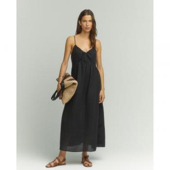 Vestido de lino bordado con tirantes
