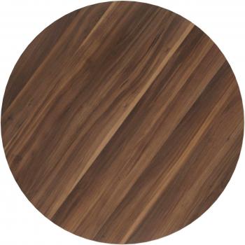 00mm Circular Low Table with Dark Walnut Top and White Base