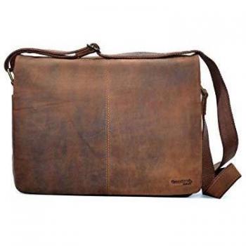 Greenland Nature 38 cm Brown Leather Messenger