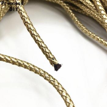 5mm Gold Leather Cord with Inner Cord
