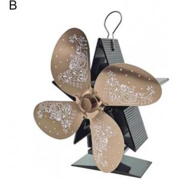Fireplace Fan Heat Resistant Metal Stove Fan Low Noise Heat Powered Fan Blower Wood Burner Fan for Fireplace Log Stove Fan