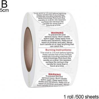 Waterproof Candle Warning Stickers