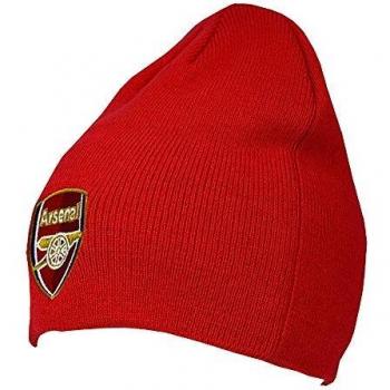 Arsenal FC Official Adults One Size Knitted Football Crest Beanie Hat (Red)