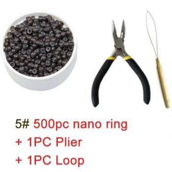 500pcs Silicone Nano Rings Micro Beads Hair Extension Kit with Tools