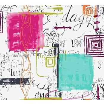 Nappe Ronde Lesley – Toile cirée Turquoise‑Rose, 150 cm