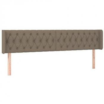 Tête de lit en tissu Taupe avec LED 203x16x78/88 cm
