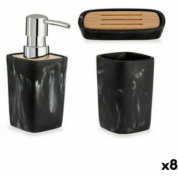Set Bagno Bambù nera 8 unità